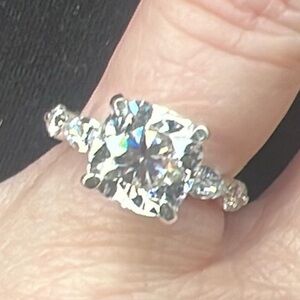 Elegant Custom Made Moissante ring . Centre stone 3.5